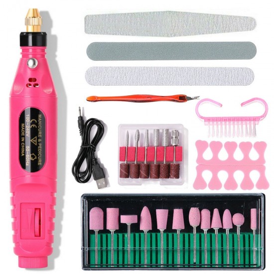 Portable Electric Nail File Drill Kit Polishing Grinder Engraving Pen Manicure Pedicure Machine Tools Set