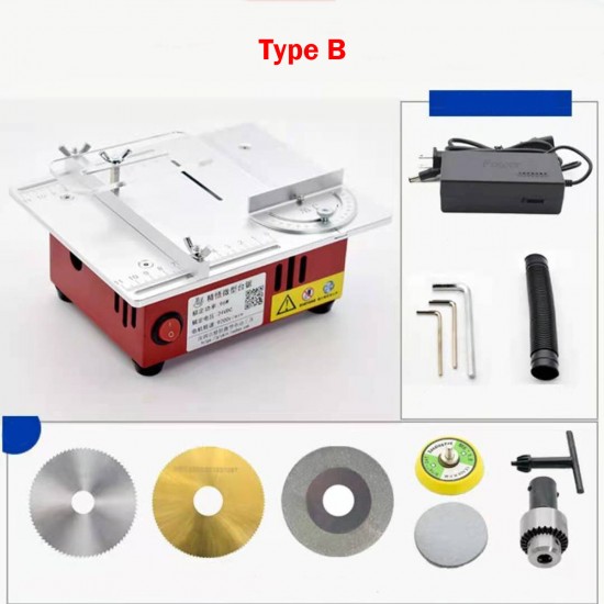 100-240V Mini Table Saws Multifunctional Electric Saw Wood Working DIY Bench Lathe Electric Polisher Grinder DIY Model Household Cutting Machine