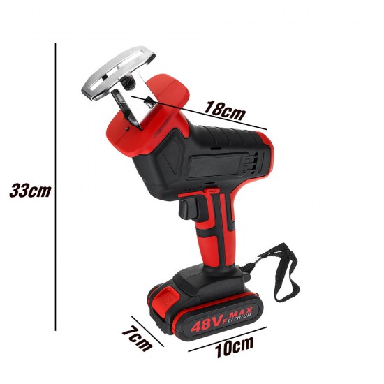 110-240V Lithium-Ion Cordless Reciprocating Saw Rechargeable w/4 Blades 1/2 Battery