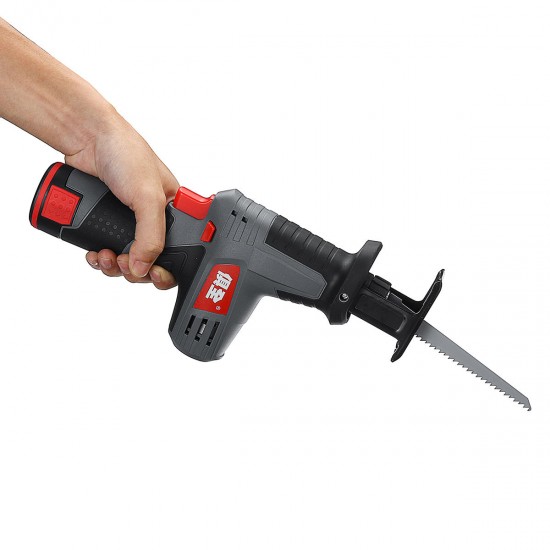 12V Lithium-Ion Cordless Reciprocating Saw Kit with 4x Wood Blades Wood Metal Cutting Power Tools