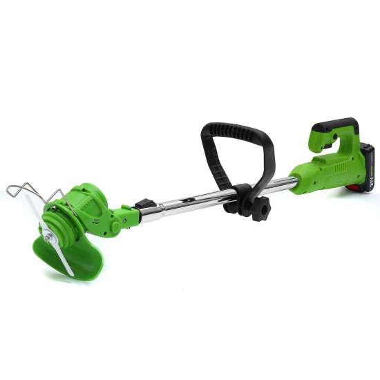 21V 650W 6000r/min Retractable Cordless Lawn Mower Grass Trimmer + 2 Lithium Batteries