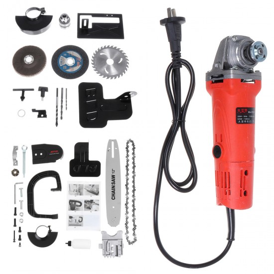 220V 1000W 10000RPM Electric Angle Grinder with 12 inch Chain Saw Chainsaw Bracket Set 220V 1000W 10000RPM Electric Angle Grinder with 12 inch Chain Saw Chainsaw Bracket Set