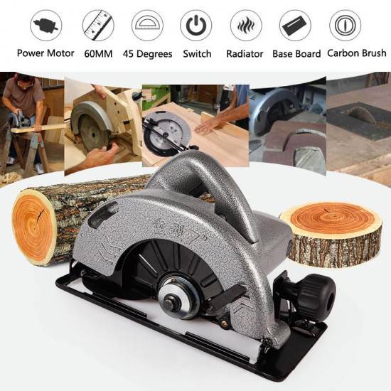 220V 7 Inch Electric Circular Saw 1480W Electric Saw Woodworking Cutting Machine with 60T Saw Blade