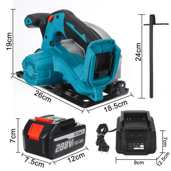 3800RPM 288VF Battery Electric Circular Saw Cutting Machine Handle Power Work Heavy Duty Wood Steel Cutting Tools