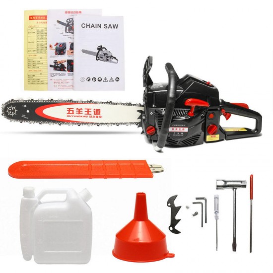 5000W 20 inch Electric Chainsaw Bar Gasoline Powered Chain Saw 68cc Engine 2 Cycle