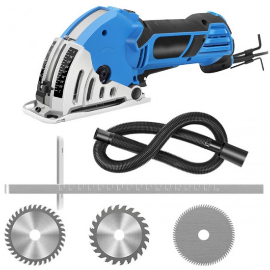 550W 4200rmp Mini Circular Saw Electric Handheld Multi-function Woodworking Tool with 3 Blades