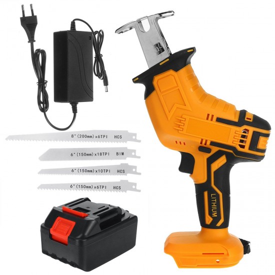 Cordless Electric Reciprocating Saw Rechargeable Handheld Wood Cutter W/ 4PCS Saw Blades Kit For Makita 18V Battery