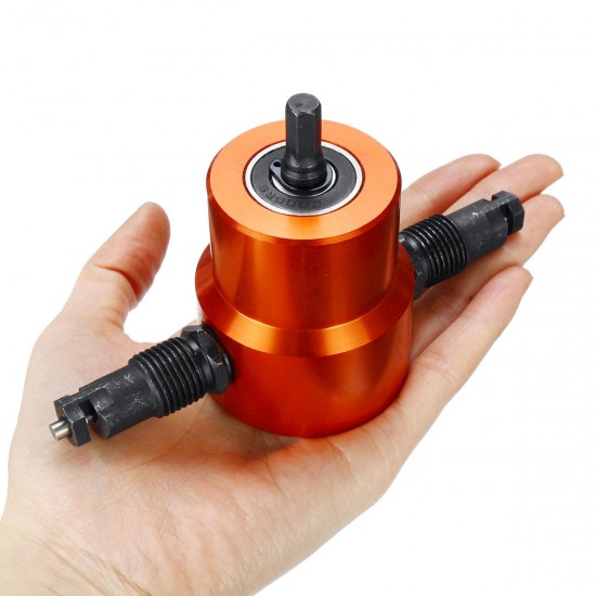 Double Headed Sheet Metal Cutting Nibbler Drill Attachment Metal Cutter Tool Double Headed Sheet Metal Cutting Nibbler Drill Attachment Metal Cutter Tool