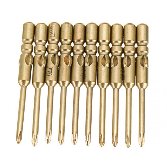 10Pcs 40mm Magnetic Screwdriver Bits Hex Cross Head PH0 PH1 PH2 Bit For Electric Screwdriver