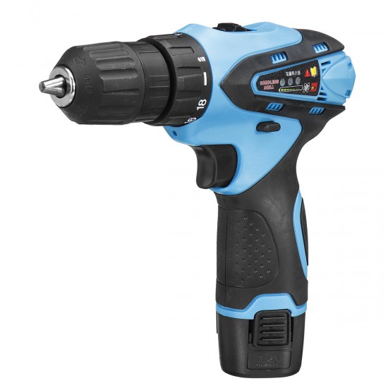 12V Cordless Power Drill 2 Speed Electric Screwdriver Repair Tools Kit W/ 2 Pcs Li-ion Battery 12V Cordless Power Drill 2 Speed Electric Screwdriver Repair Tools Kit W/ 2 Pcs Li-ion Battery