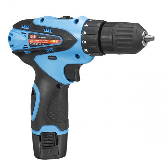 12V Cordless Power Drill 2 Speed Electric Screwdriver Repair Tools Kit W/ 2 Pcs Li-ion Battery 12V Cordless Power Drill 2 Speed Electric Screwdriver Repair Tools Kit W/ 2 Pcs Li-ion Battery