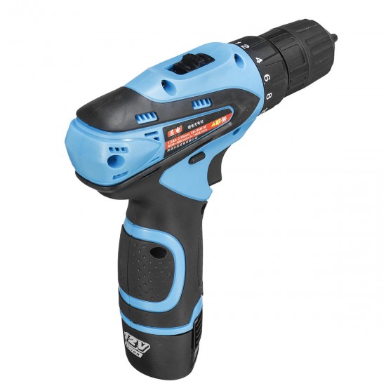 12V Cordless Power Drill 2 Speed Electric Screwdriver Repair Tools Kit W/ 2 Pcs Li-ion Battery 12V Cordless Power Drill 2 Speed Electric Screwdriver Repair Tools Kit W/ 2 Pcs Li-ion Battery