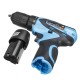 12V Cordless Power Drill 2 Speed Electric Screwdriver Repair Tools Kit W/ 2 Pcs Li-ion Battery