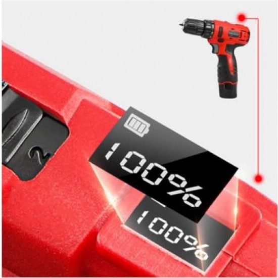 12V Electric Cordless Drill Digital Display Single/Double Speed 18+1 Torque Lithium Drill Multifunction Household Screwdriver W/ Accessories