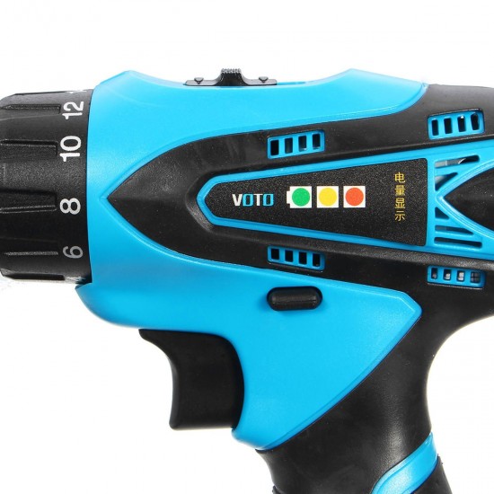 16.8V Li-ion Battery Cordless Electric Screwdriver Power Drill Two-Speed Drive Bit Set