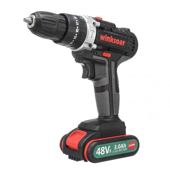 48VF 3.0Ah Cordless Power Drills Rechargable Electric Drill 25+1 Torque Drilling Power Tool