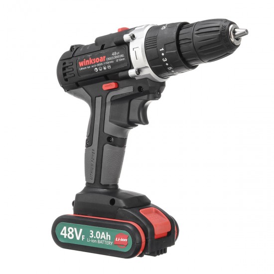 48VF 3.0Ah Cordless Power Drills Rechargable Electric Drill 25+1 Torque Drilling Power Tool