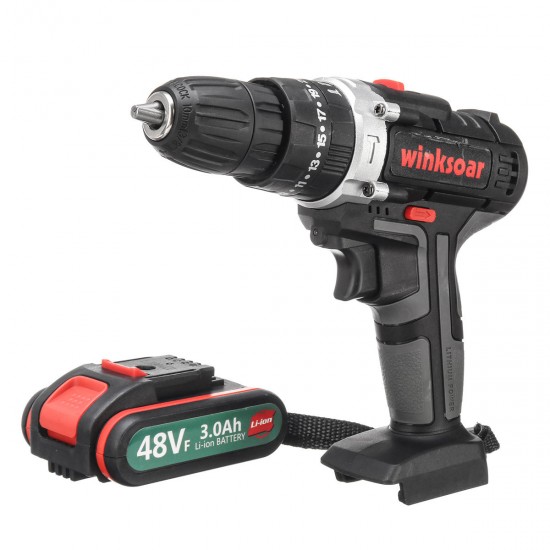 48VF 3.0Ah Cordless Power Drills Rechargable Electric Drill 25+1 Torque Drilling Power Tool