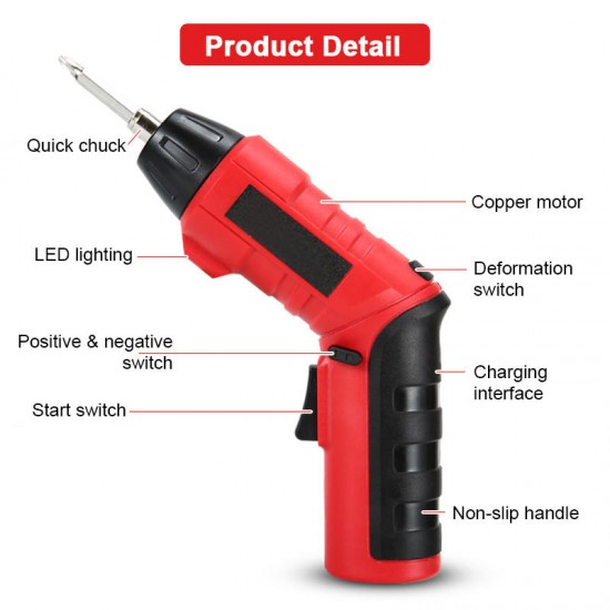 45 IN 1 Cordless Electric Screwdriver Tool Drill Rechargeable Driver Set