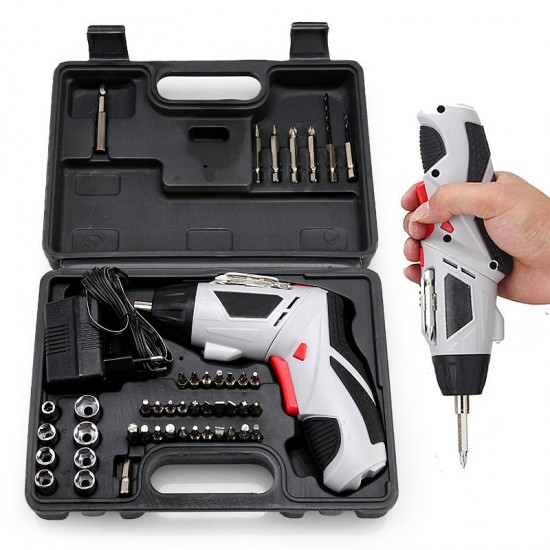 4.8V Multi-Function Electric Screwdriver Portable Charging W/ 44pcs Screws Power Tool Set 4.8V Multi-Function Electric Screwdriver Portable Charging W/ 44pcs Screws Power Tool Set