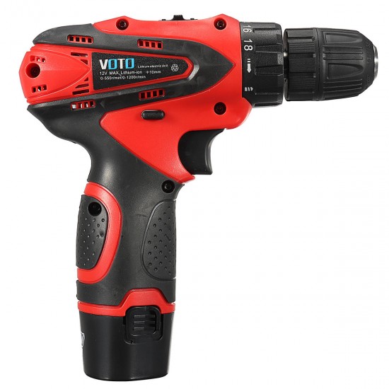 DC 12V Power Drills Two Speed Electric Screwdriver 2 Batteries 1 Charger Screw Driver Tools Kit DC 12V Power Drills Two Speed Electric Screwdriver 2 Batteries 1 Charger Screw Driver Tools Kit