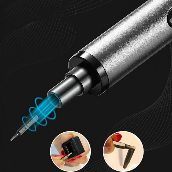 Multi-Tool Cordless Electric Magnetic Screwdriver LED Light Phone Notebooks Hard Drives Computers Repair Kit With 20 Bits