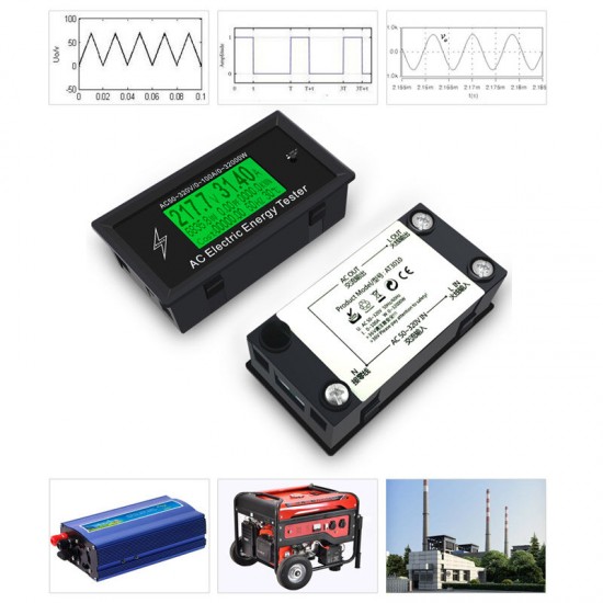 AT3010 AC50~320V 100A 3KKW Phone App AC Meters Digital Voltage Meters indicator Power Energy Meter Voltmeter Ammeter Current Amps Volt Wattmeter Tester