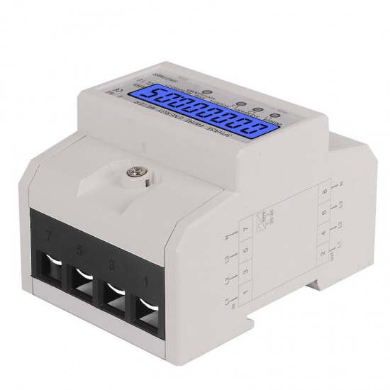 DDS024 3 Phase 4 Wire Energy Meter 380V AC 50Hz LCD Backlight Display Electronic Watt Power Consumption Energy Meter Wattmeter DDS024 3 Phase 4 Wire Energy Meter 380V AC 50Hz LCD Backlight Display Electronic Watt Power Consumption Energy Meter Wattmeter