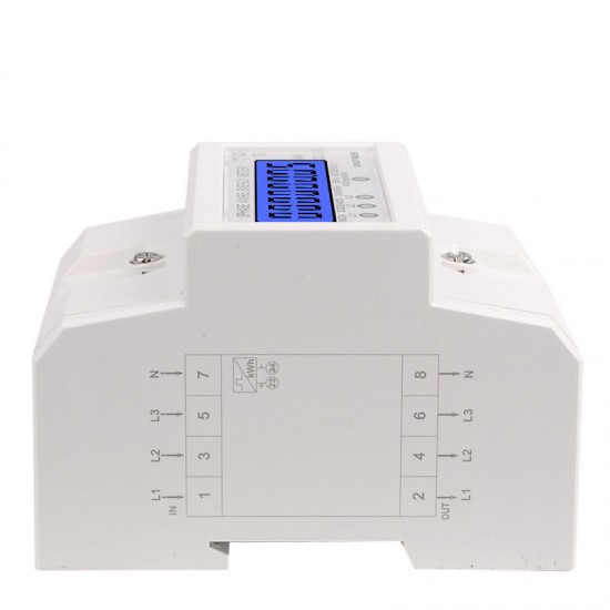 DDS024 3 Phase 4 Wire Energy Meter 380V AC 50Hz LCD Backlight Display Electronic Watt Power Consumption Energy Meter Wattmeter