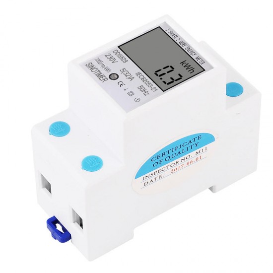 DDS528 LCD Digital Display Energy Meter 230V AC 50Hz Power Consumption kWh Meter Single Phase Energy Meter Watt Wattmeter