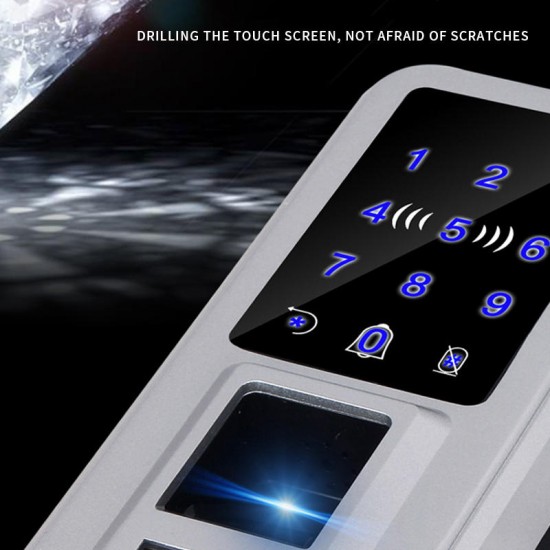 Intelligent Keyless Glass Fingerprint Door Lock with Remote Control App Password