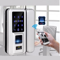 Intelligent Keyless Glass Fingerprint Door Lock with Remote Control App Password