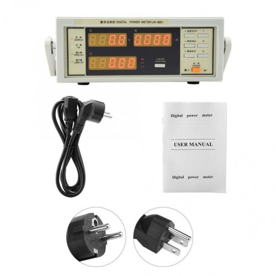 LW-9901 Watt Meter Digital Power Meter with BNC Connect Cable AC100-240V 300V 20A Frequency Meter