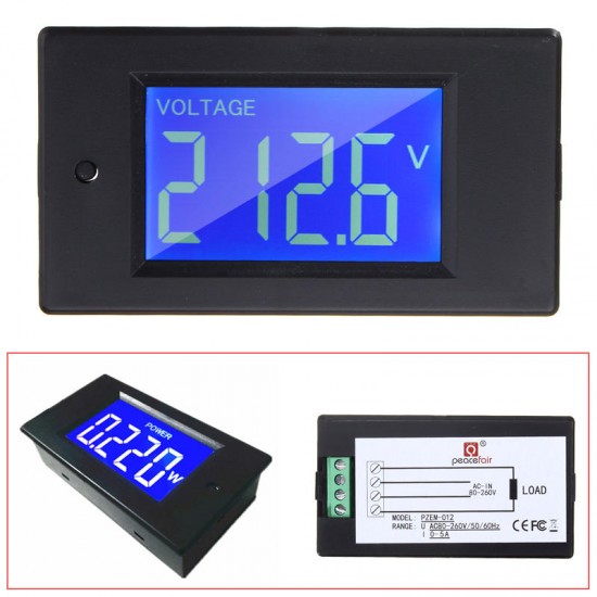 Multifunctional AC LCD Digital Voltage Current Tester KWh Watt Panel Battery Meter Gauge Multifunctional AC LCD Digital Voltage Current Tester KWh Watt Panel Battery Meter Gauge