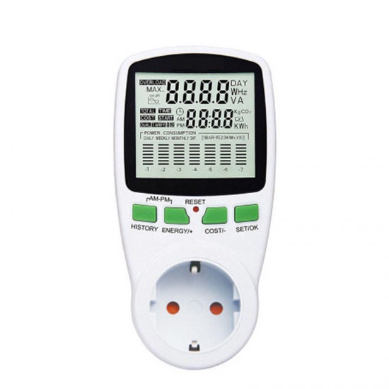 PM001 AC Power Meters 220V 50Hz Digital Wattmeter Energy Meter Watt Monitor Electricity Cost Diagram Measuring Power Energy Meter