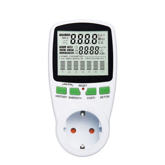 PM001 AC Power Meters 220V 50Hz Digital Wattmeter Energy Meter Watt Monitor Electricity Cost Diagram Measuring Power Energy Meter PM001 AC Power Meters 220V 50Hz Digital Wattmeter Energy Meter Watt Monitor Electricity Cost Diagram Measuring Power Energy Meter