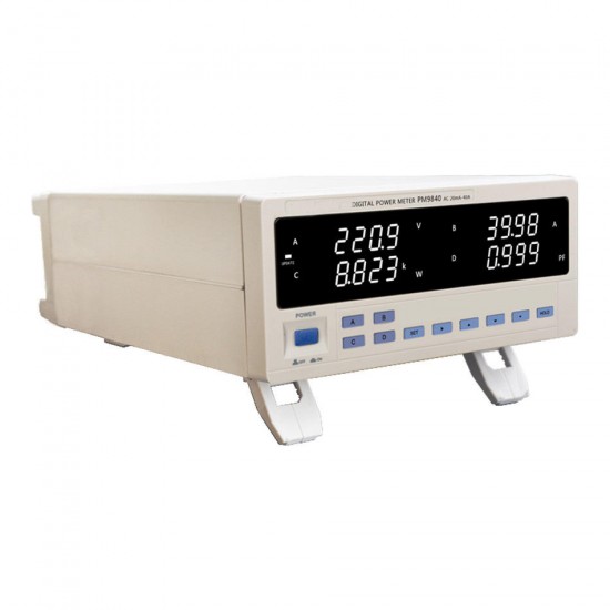 PM9840 Bench TRMS AC Voltage Current Power Meter High-power Electric Type 600V 40A