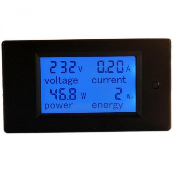 021 4 in 1 LCD Voltage Current Active Power Energy Meter Blue Backlight Panel Voltmeter Ammeter KWH Meter 0-20A 80-260V 50/60HZ