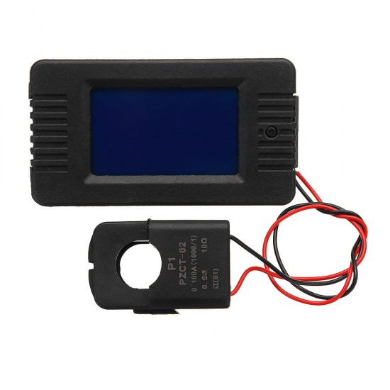 022 Open and Close CT 100A AC Digital Display Power Monitor Meter Voltmeter Ammeter Frequency Current Voltage Factor Meter with Split CT