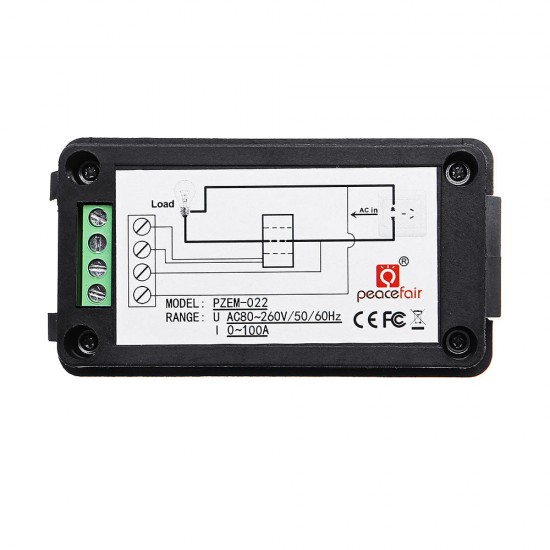 022 Open and Close CT 100A AC Digital Display Power Monitor Meter Voltmeter Ammeter Frequency Current Voltage Factor Meter with Split CT