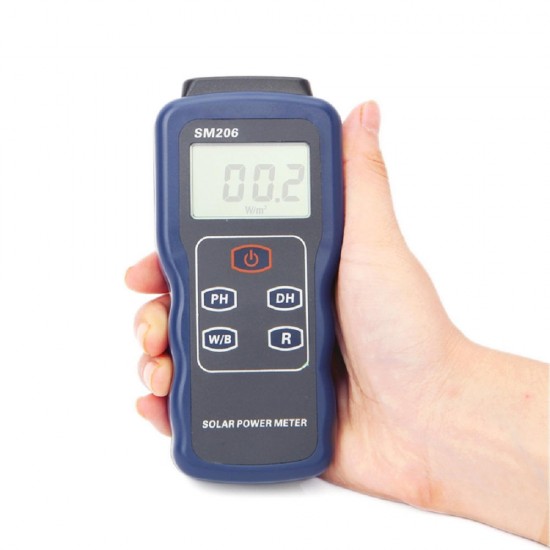 SM206 High Precision Solar Power Meter Light Meter Data Hold and Peak Hold For Solar Radiation Meter Glass Light Intensity