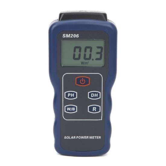 SM206 High Precision Solar Power Meter Light Meter Data Hold and Peak Hold For Solar Radiation Meter Glass Light Intensity