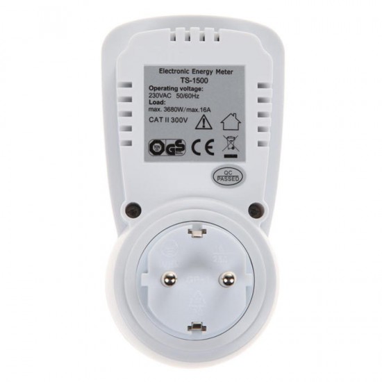 TS-1500 Professional Digital LCD Electric Power Energy Meter Voltage Wattage Current Monitor EU/US/UK Plug TS-1500 Professional Digital LCD Electric Power Energy Meter Voltage Wattage Current Monitor EU/US/UK Plug