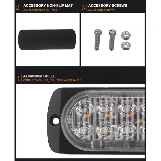 12LED Amber Car Emergency Flashing Light vehicle Strobe Flash Warning Lamp 6500K 12/24V 36W 18 Kind Flashing Model 12LED Amber Car Emergency Flashing Light vehicle Strobe Flash Warning Lamp 6500K 12/24V 36W 18 Kind Flashing Model