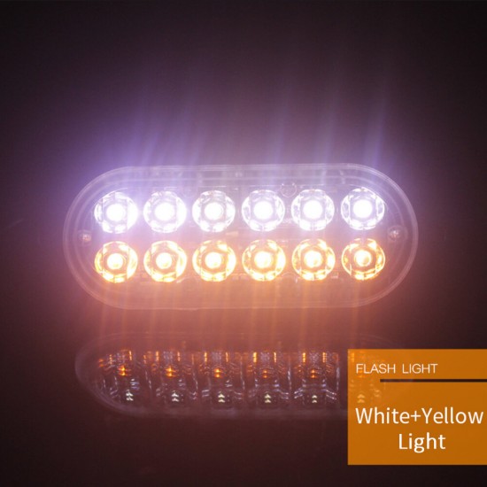 12LED Amber Car Emergency Flashing Light vehicle Strobe Flash Warning Lamp 6500K 12/24V 36W 18 Kind Flashing Model