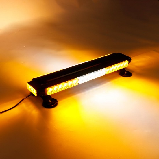 12V 144W 42 LED Amber Double Side Traffic Advisor Strobe Flash Light Bar Emergency Light Magnetic Universal