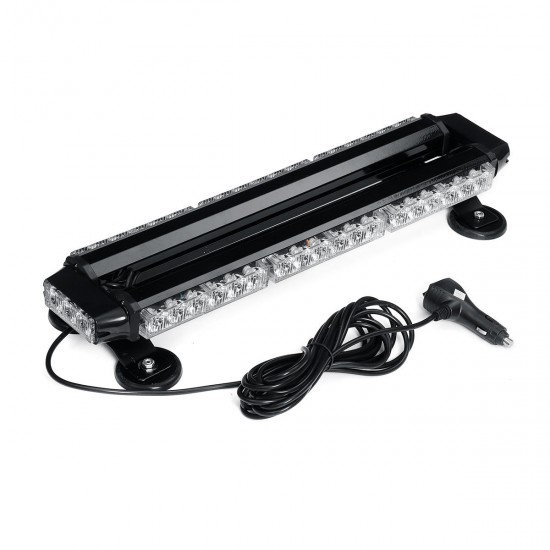 12V 144W 42 LED Amber Double Side Traffic Advisor Strobe Flash Light Bar Emergency Light Magnetic Universal