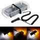 12V 24-LED Car Roof Strobe Light White+Yellow Dual Light 7 Flash Modes with Magnetic Base