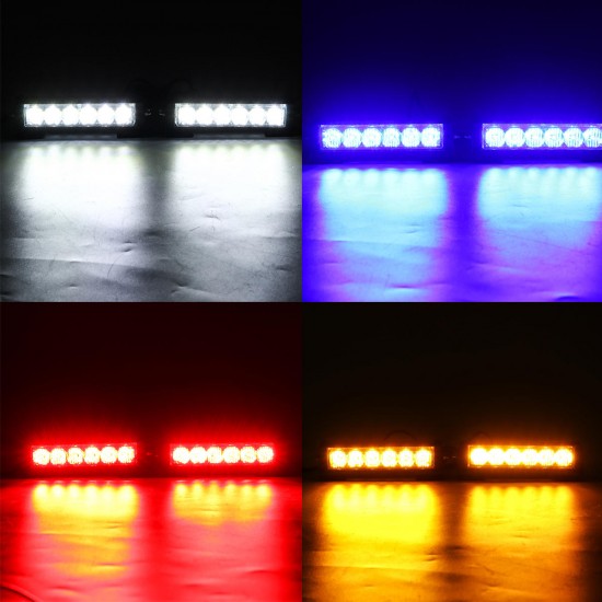 12V 36W 12LED Car Strobe Flash Grille Light Warning Hazard Emergency Lamp Bars Waterproof