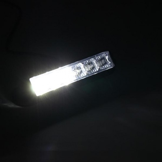 12V Red &White 6LED Emergency Warning Strobe Flashing Light Bar For Car SUV